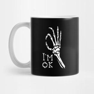 Skeleton hand showing gesture ok Mug